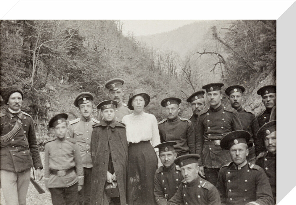 On Expedition to see a Landslip in the Mountains. stretched canvas small none Art Print - Science Museum Shop