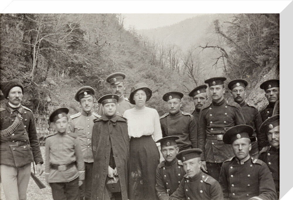 On Expedition to see a Landslip in the Mountains. stretched canvas medium none Art Print - Science Museum Shop