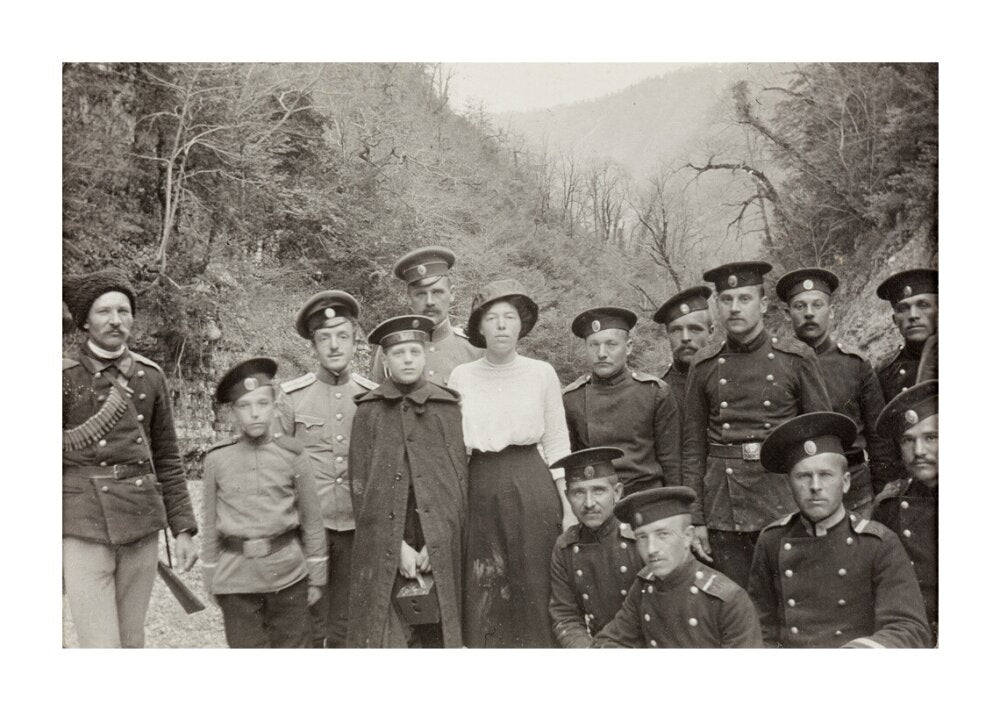 On Expedition to see a Landslip in the Mountains. unstretched canvas extra large none Art Print - Science Museum Shop