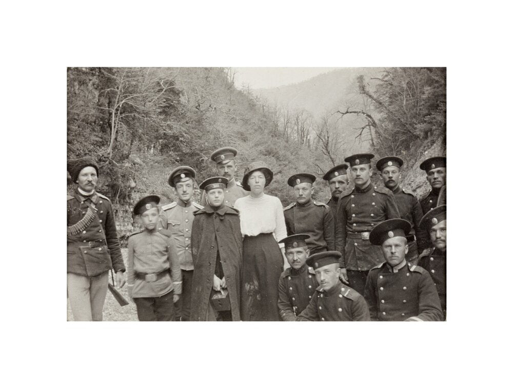 On Expedition to see a Landslip in the Mountains. unstretched canvas small none Art Print - Science Museum Shop