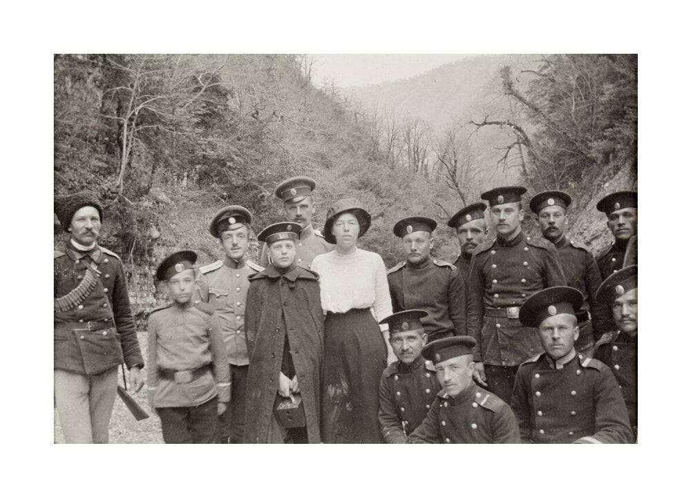 On Expedition to see a Landslip in the Mountains. unstretched canvas large none Art Print - Science Museum Shop