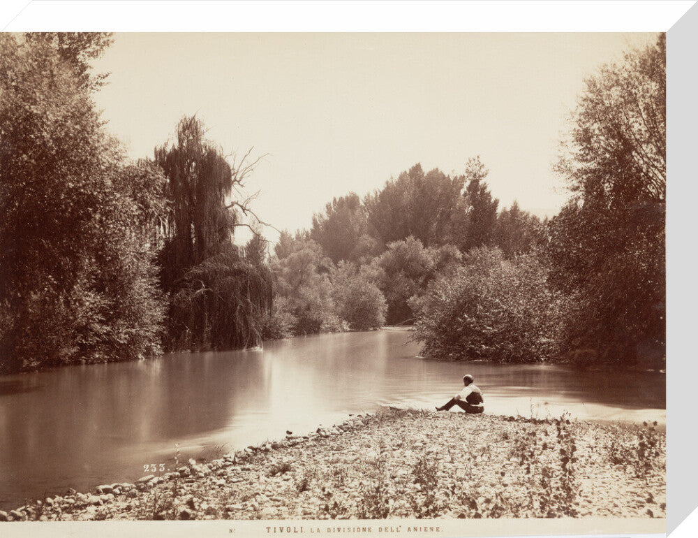 River Aniene, Tivoli, Italy, c 1850-1900. stretched canvas medium none Art Print - Science Museum Shop