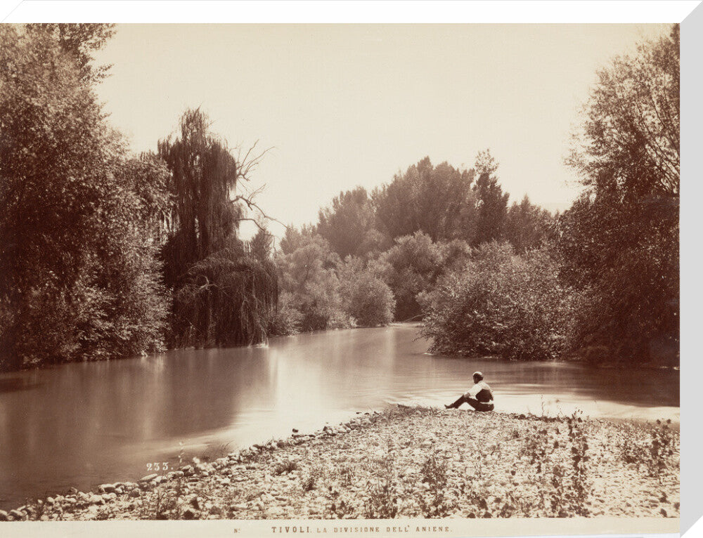 River Aniene, Tivoli, Italy, c 1850-1900. stretched canvas large none Art Print - Science Museum Shop