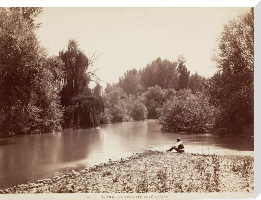 River Aniene, Tivoli, Italy, c 1850-1900. stretched canvas extra large none Art Print - Science Museum Shop