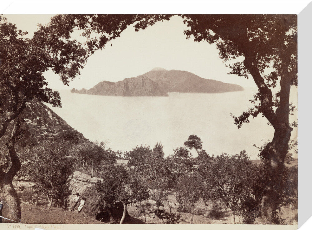 The island of Capri from Massa, Italy, c 1850-1900. stretched canvas medium none Art Print - Science Museum Shop