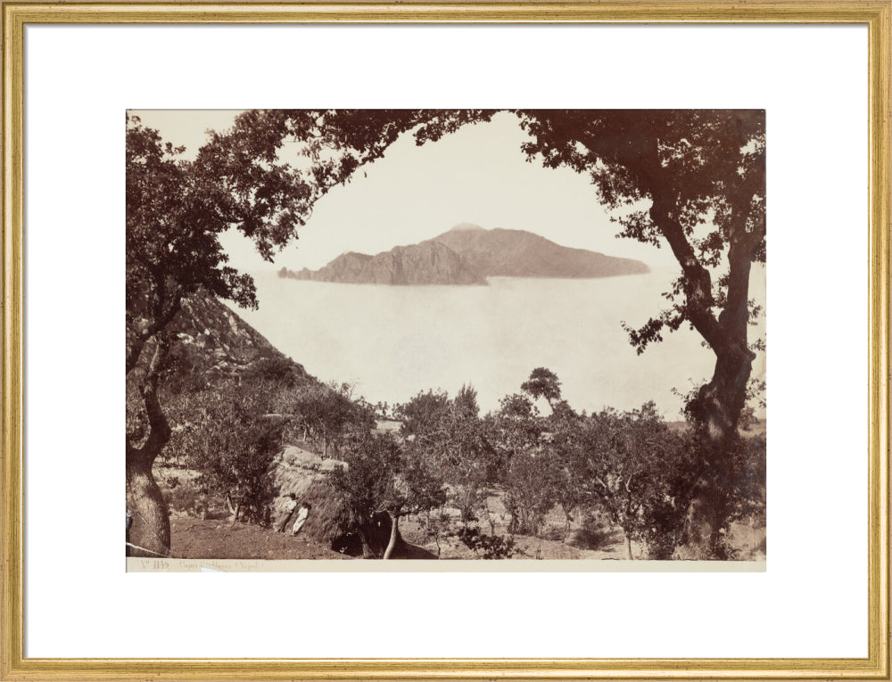 The island of Capri from Massa, Italy, c 1850-1900. art print large gold Art Print - Science Museum Shop