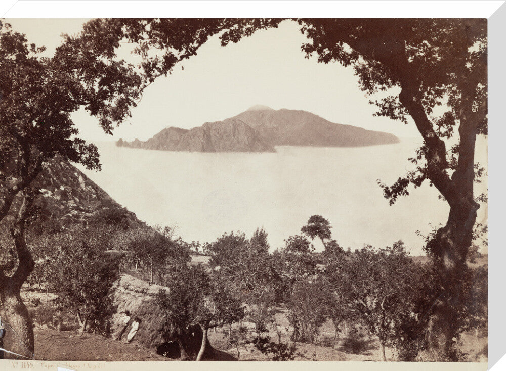 The island of Capri from Massa, Italy, c 1850-1900. stretched canvas large none Art Print - Science Museum Shop