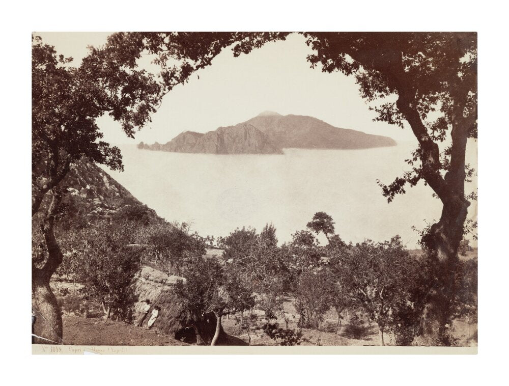 The island of Capri from Massa, Italy, c 1850-1900. unstretched canvas extra large none Art Print - Science Museum Shop