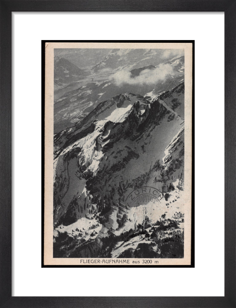 Postcard for the Flieger-Aufnahme at 3200m, 1927. art print small black Art Print - Science Museum Shop