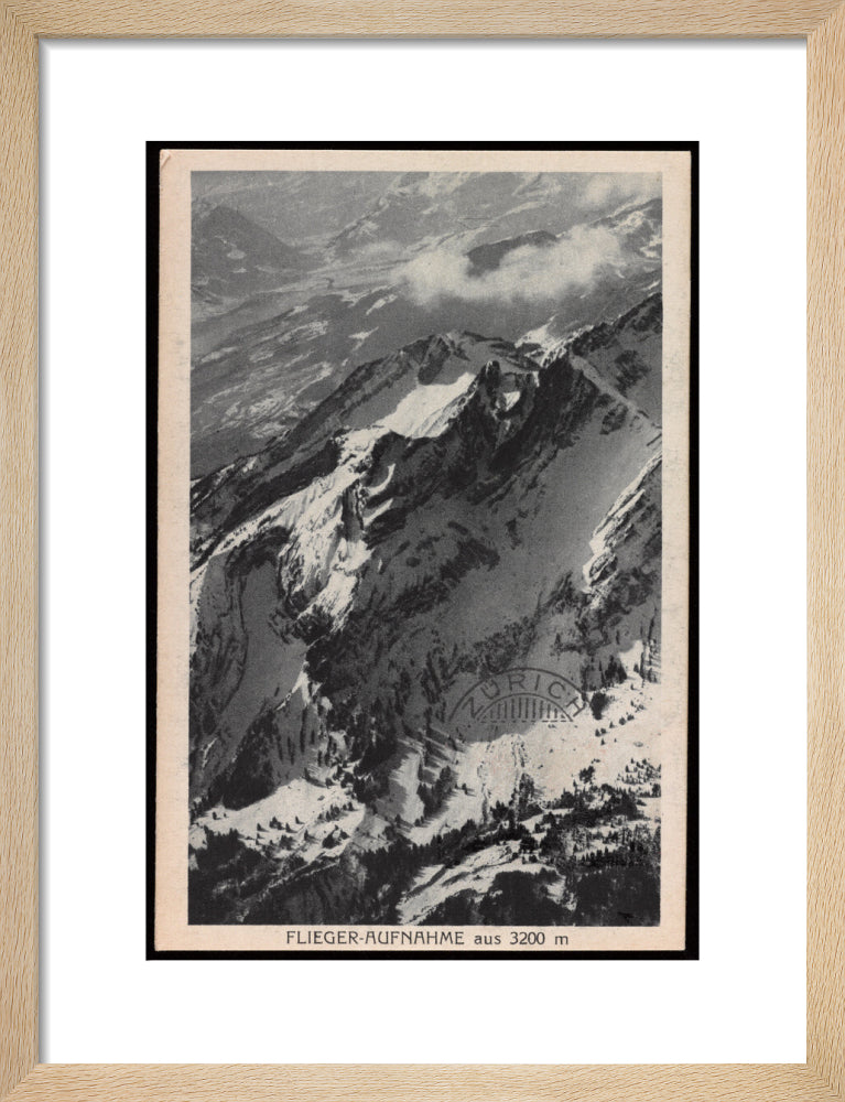Postcard for the Flieger-Aufnahme at 3200m, 1927. art print small natural Art Print - Science Museum Shop