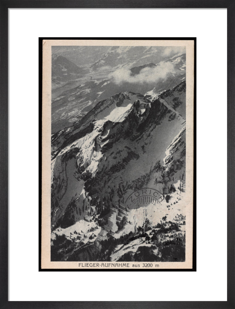 Postcard for the Flieger-Aufnahme at 3200m, 1927. art print medium black Art Print - Science Museum Shop
