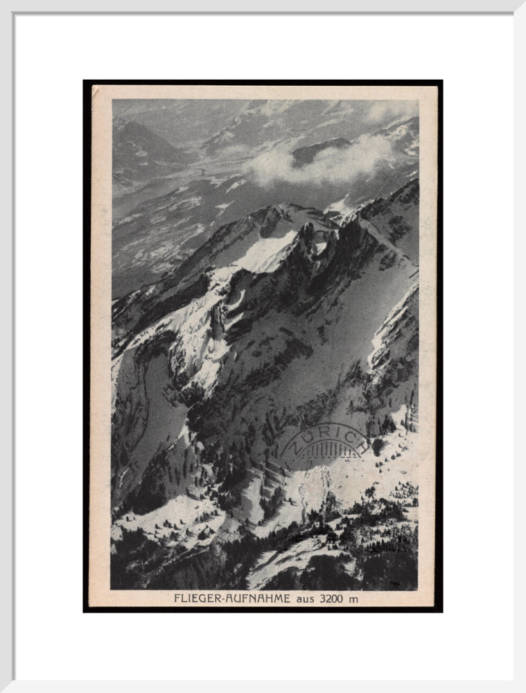 Postcard for the Flieger-Aufnahme at 3200m, 1927. art print large white Art Print - Science Museum Shop