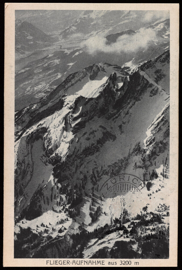 Postcard for the Flieger-Aufnahme at 3200m, 1927. Art Print - Science Museum Shop