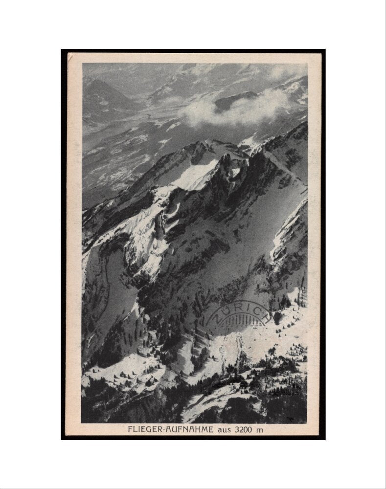 Postcard for the Flieger-Aufnahme at 3200m, 1927. art print extra small none Art Print - Science Museum Shop