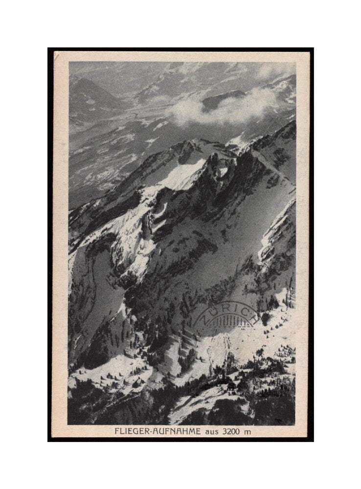 Postcard for the Flieger-Aufnahme at 3200m, 1927. unstretched canvas medium none Art Print - Science Museum Shop
