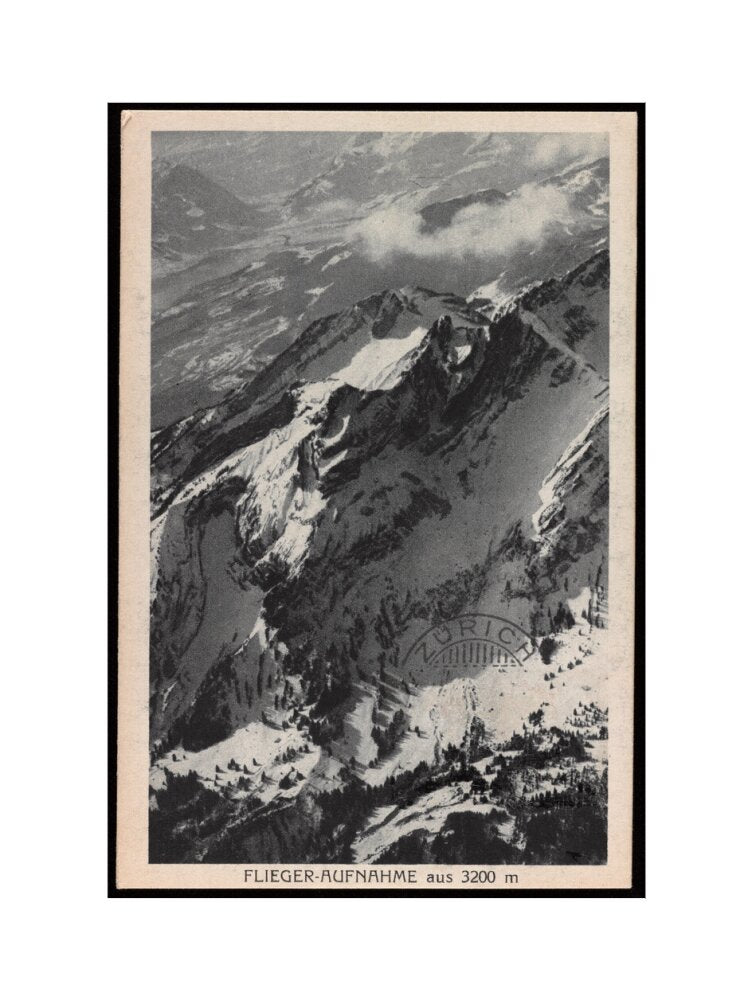 Postcard for the Flieger-Aufnahme at 3200m, 1927. art print large none Art Print - Science Museum Shop
