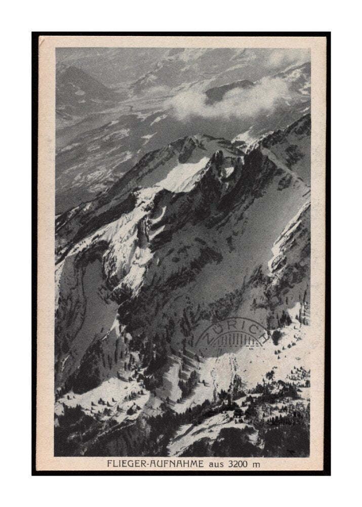 Postcard for the Flieger-Aufnahme at 3200m, 1927. unstretched canvas extra large none Art Print - Science Museum Shop