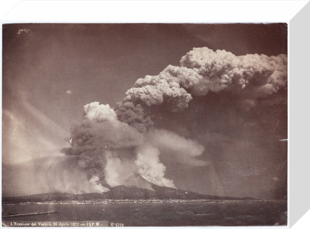 Eruption of Vesuvius, Italy, 4.30 pm, 26 April, 1872. stretched canvas small none Art Print - Science Museum Shop