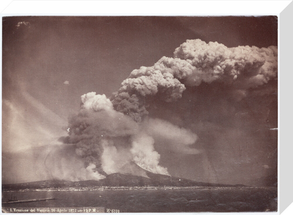 Eruption of Vesuvius, Italy, 4.30 pm, 26 April, 1872. stretched canvas medium none Art Print - Science Museum Shop