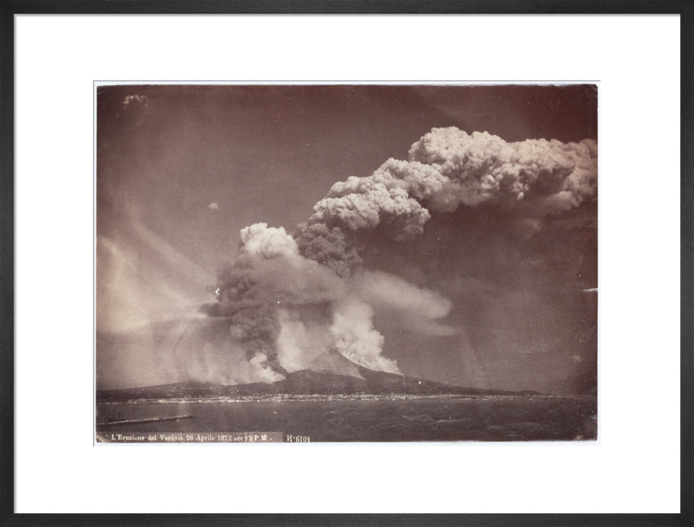 Eruption of Vesuvius, Italy, 4.30 pm, 26 April, 1872. art print large black Art Print - Science Museum Shop