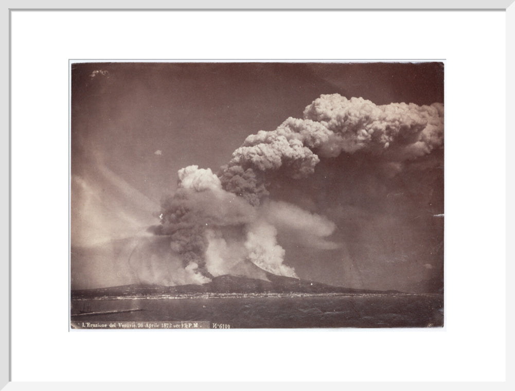 Eruption of Vesuvius, Italy, 4.30 pm, 26 April, 1872. art print large white Art Print - Science Museum Shop
