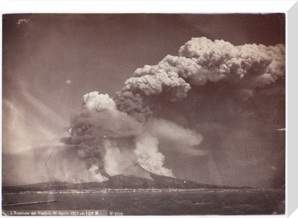 Eruption of Vesuvius, Italy, 4.30 pm, 26 April, 1872. stretched canvas large none Art Print - Science Museum Shop