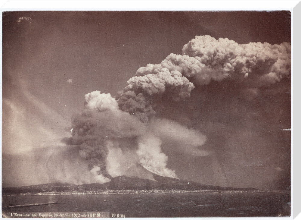 Eruption of Vesuvius, Italy, 4.30 pm, 26 April, 1872. stretched canvas extra large none Art Print - Science Museum Shop