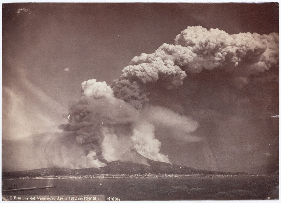 Eruption of Vesuvius, Italy, 4.30 pm, 26 April, 1872. Art Print - Science Museum Shop
