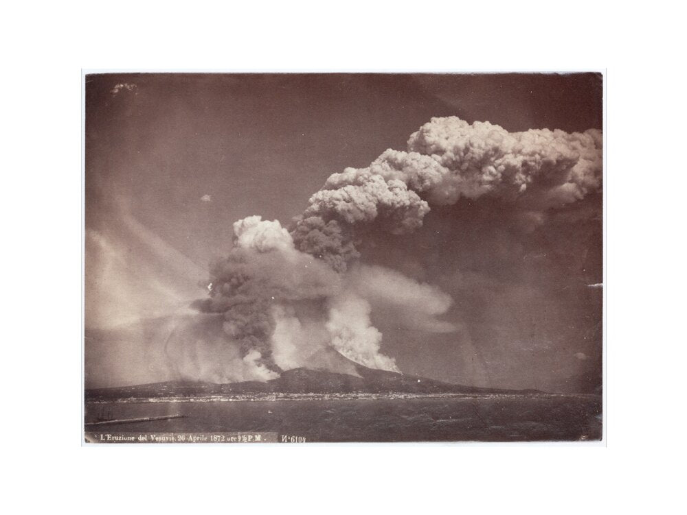 Eruption of Vesuvius, Italy, 4.30 pm, 26 April, 1872. art print extra large none Art Print - Science Museum Shop