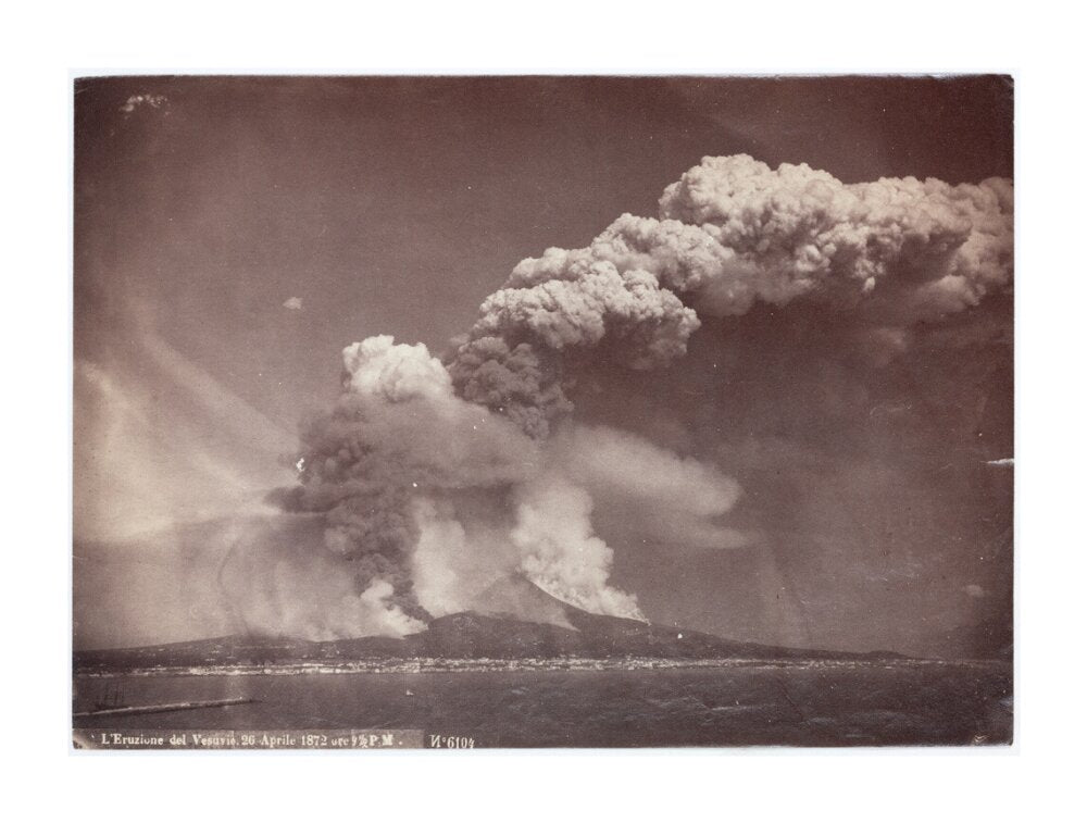 Eruption of Vesuvius, Italy, 4.30 pm, 26 April, 1872. unstretched canvas extra large none Art Print - Science Museum Shop
