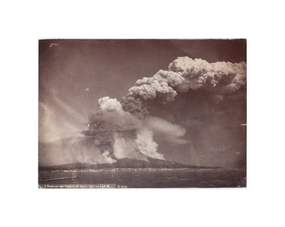Eruption of Vesuvius, Italy, 4.30 pm, 26 April, 1872. unstretched canvas small none Art Print - Science Museum Shop