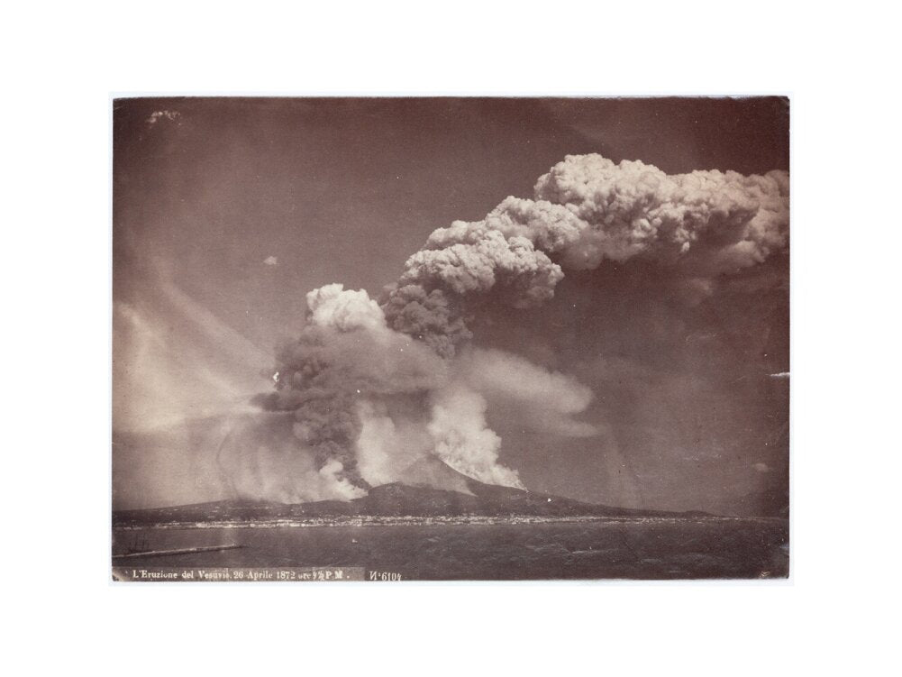 Eruption of Vesuvius, Italy, 4.30 pm, 26 April, 1872. art print medium none Art Print - Science Museum Shop
