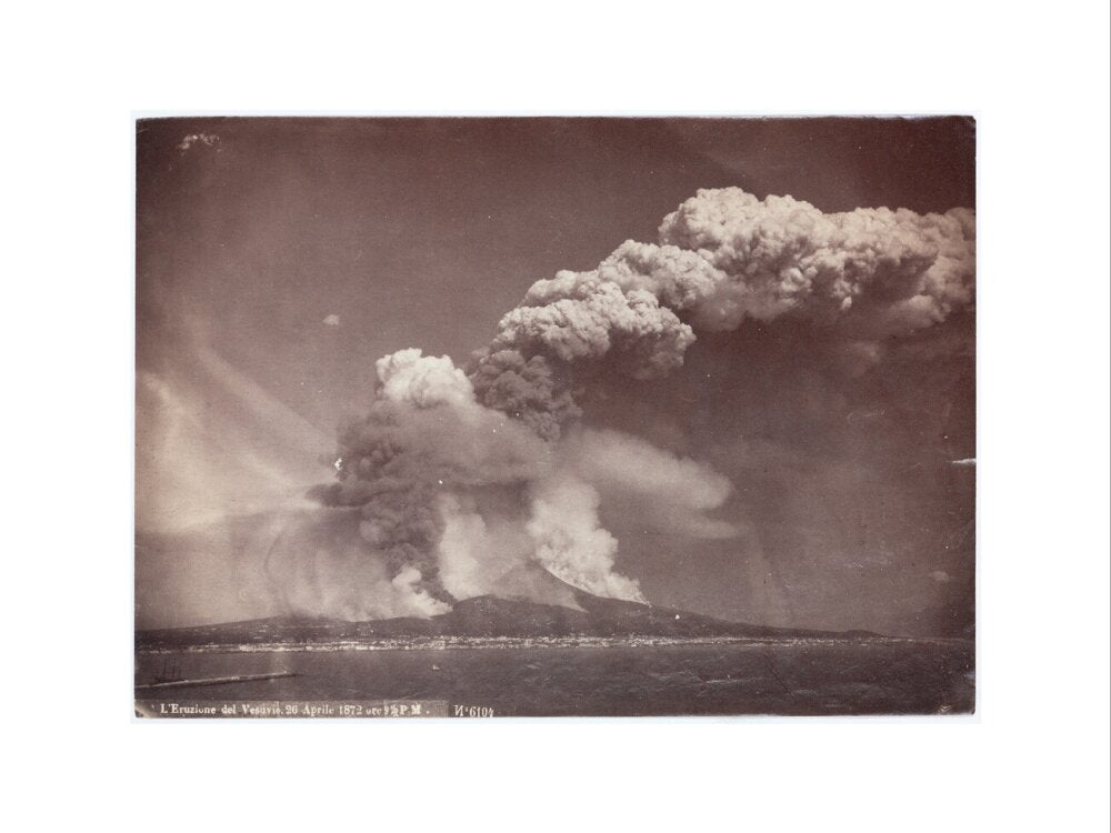Eruption of Vesuvius, Italy, 4.30 pm, 26 April, 1872. art print large none Art Print - Science Museum Shop