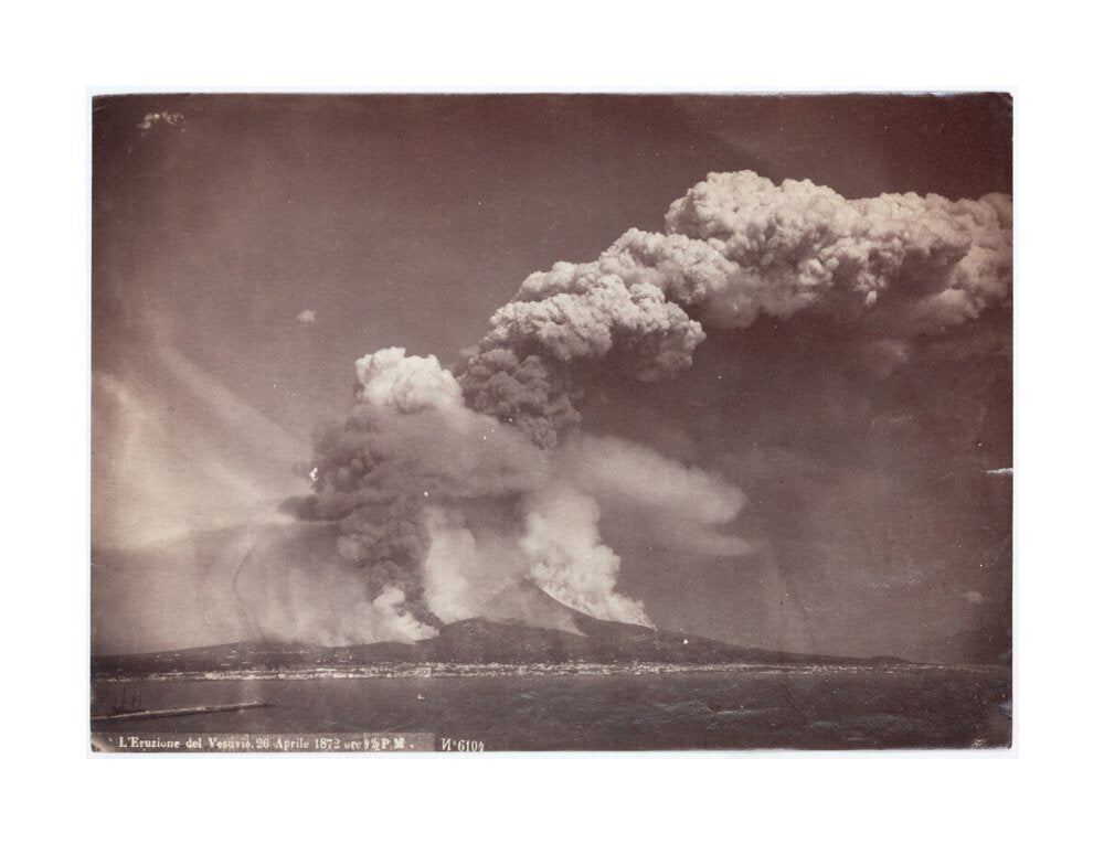 Eruption of Vesuvius, Italy, 4.30 pm, 26 April, 1872. unstretched canvas large none Art Print - Science Museum Shop