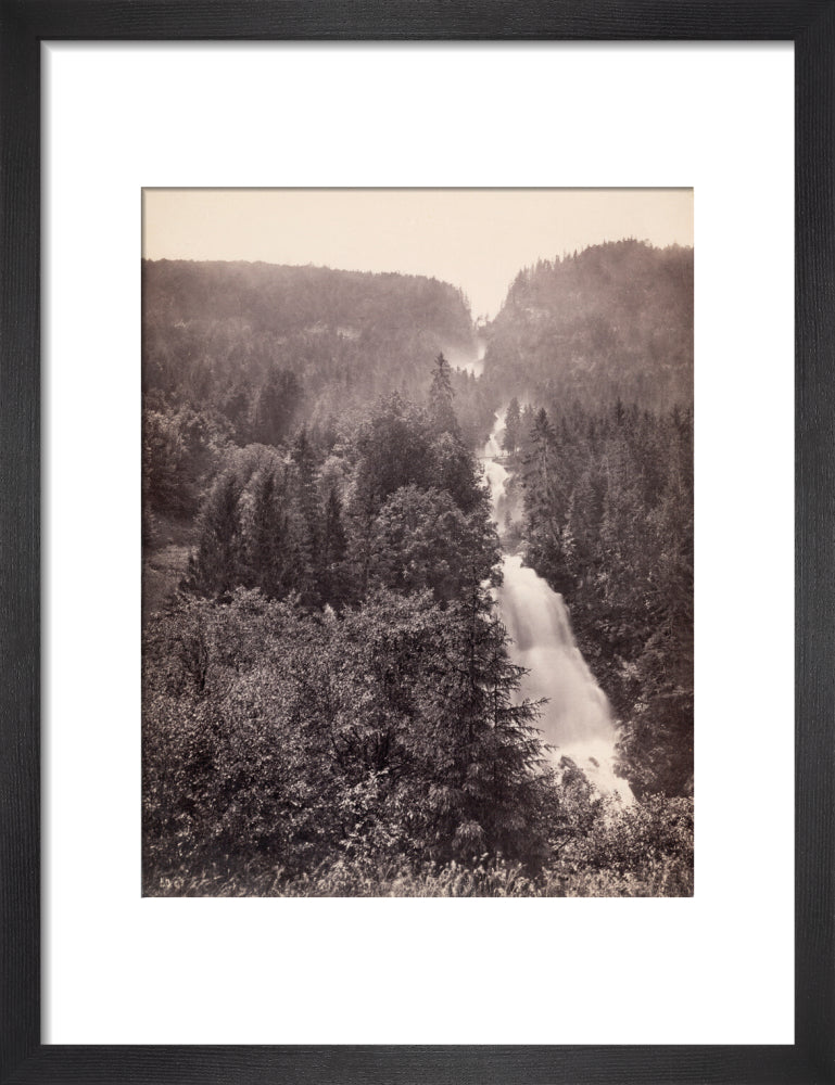 Giessbach Falls near Lake Brienz, Switzerland, c 1850-1900. art print small black Art Print - Science Museum Shop