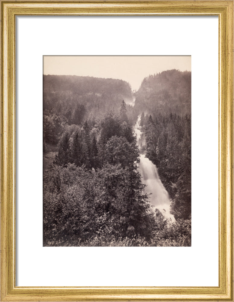 Giessbach Falls near Lake Brienz, Switzerland, c 1850-1900. art print small gold Art Print - Science Museum Shop