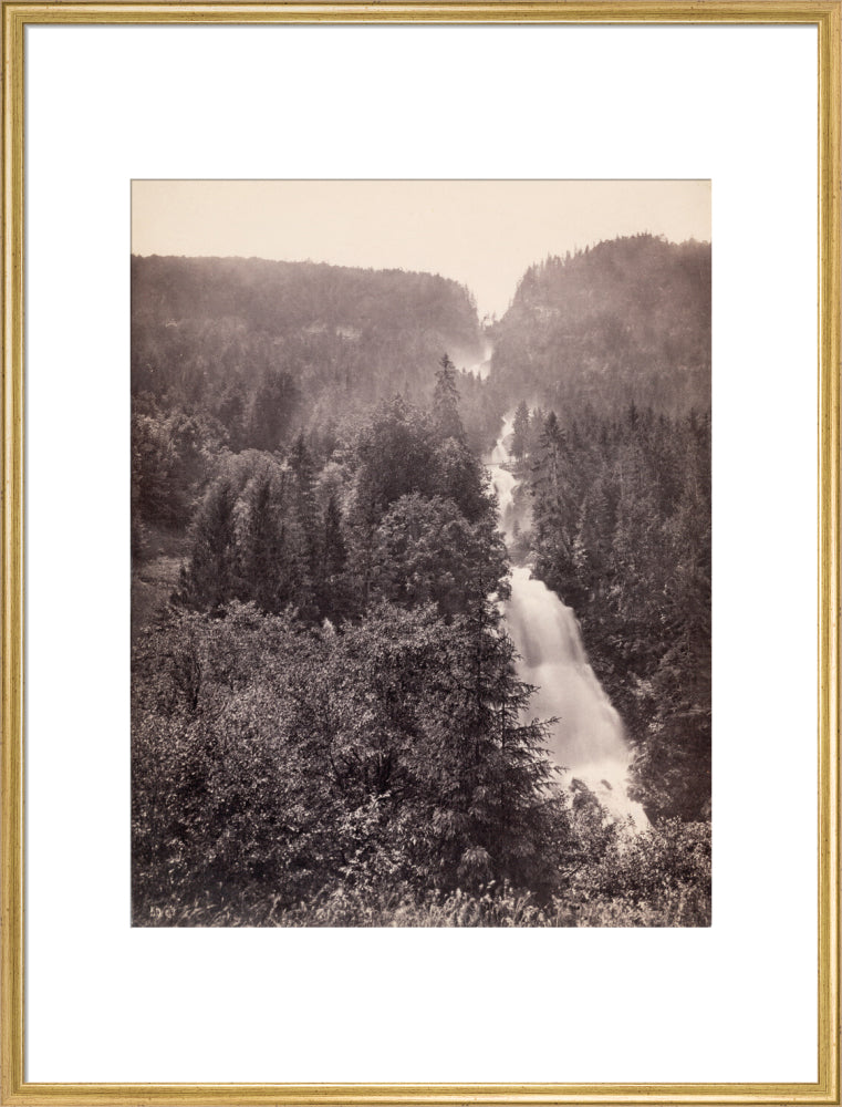 Giessbach Falls near Lake Brienz, Switzerland, c 1850-1900. art print extra large gold Art Print - Science Museum Shop