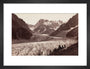 Walkers resting beside a glacier, French Alps, c 1870s. art print small black Art Print - Science Museum Shop