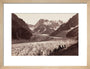 Walkers resting beside a glacier, French Alps, c 1870s. art print small natural Art Print - Science Museum Shop
