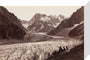 Walkers resting beside a glacier, French Alps, c 1870s. stretched canvas small none Art Print - Science Museum Shop