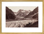 Walkers resting beside a glacier, French Alps, c 1870s. art print medium gold Art Print - Science Museum Shop