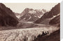 Walkers resting beside a glacier, French Alps, c 1870s. stretched canvas medium none Art Print - Science Museum Shop