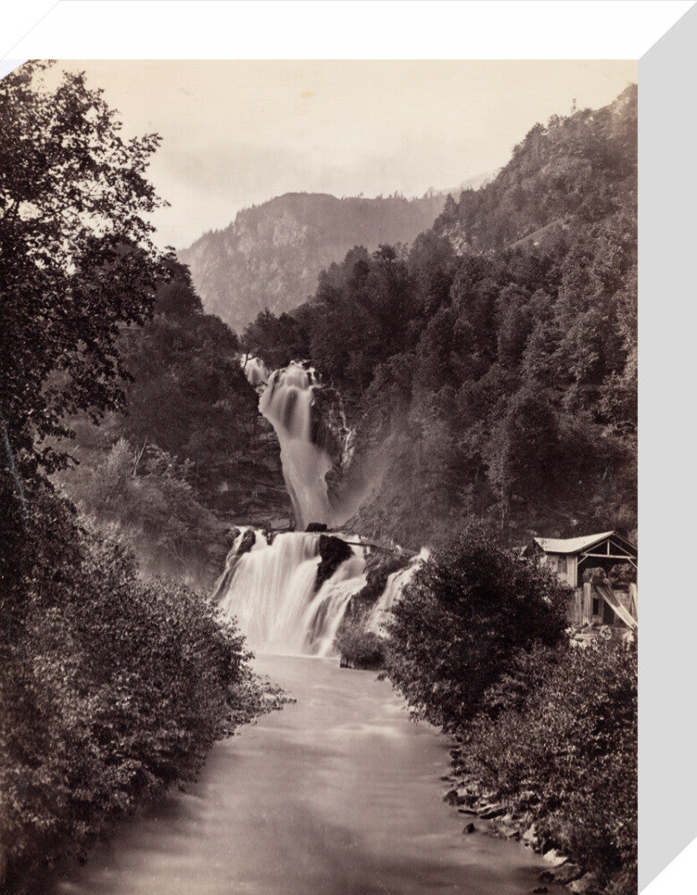 Reichenbach Falls, Switzerland, c 1850-1900. stretched canvas small none Art Print - Science Museum Shop