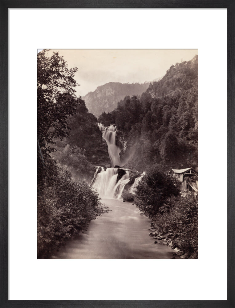 Reichenbach Falls, Switzerland, c 1850-1900. art print medium black Art Print - Science Museum Shop