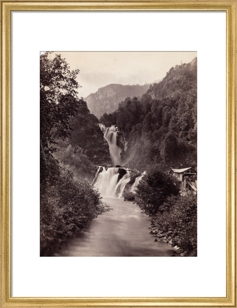 Reichenbach Falls, Switzerland, c 1850-1900. art print medium gold Art Print - Science Museum Shop