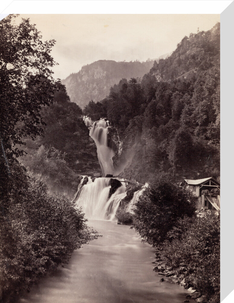 Reichenbach Falls, Switzerland, c 1850-1900. stretched canvas medium none Art Print - Science Museum Shop