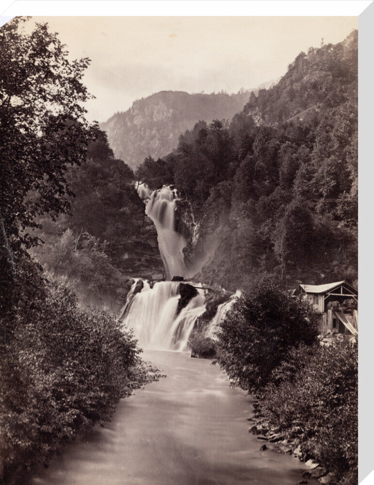 Reichenbach Falls, Switzerland, c 1850-1900. stretched canvas large none Art Print - Science Museum Shop