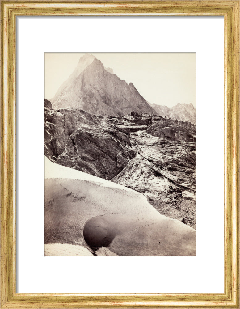 The Ice Cave in the Rosenlaui Glacier, Switzerland, c 1850-1900. art print small gold Art Print - Science Museum Shop