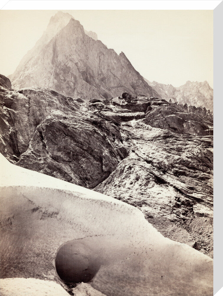 The Ice Cave in the Rosenlaui Glacier, Switzerland, c 1850-1900. stretched canvas large none Art Print - Science Museum Shop