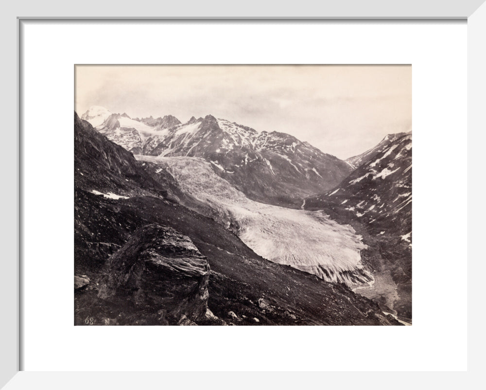 Rhone Glacier, Switzerland, c 1850-1900. art print extra small white Art Print - Science Museum Shop